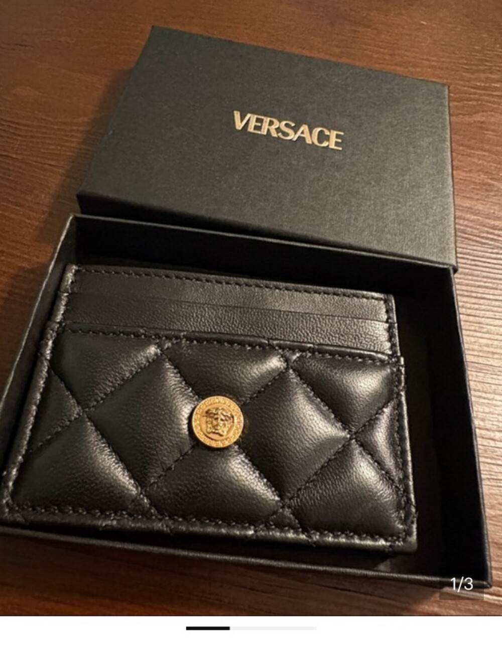 Versace Quilted Medusa Cardholder Black